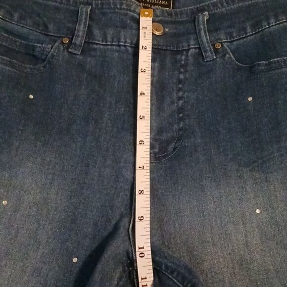 NEW G by Giuliana Black Label Echochic Rhinestone‎ Straight Leg Jean, Size 6 - Picture 14 of 14